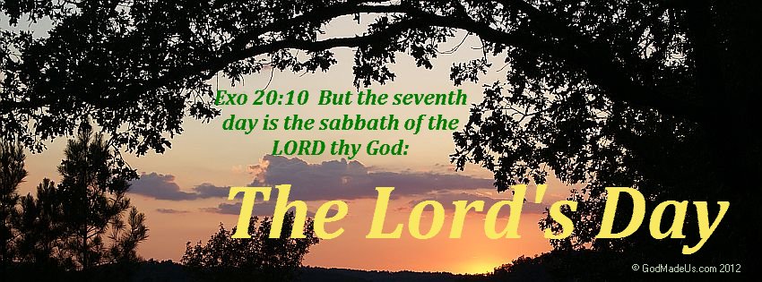 Image of a sunset with trees in the foreground and the words: Exo 20:10 But the seventh day is the sabbath of the LORD thy God: