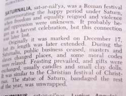 Image showing definition of saturnalia.