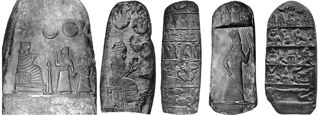 Image showing star of Ishtar on a stele and border stones.