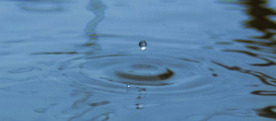 Picture of a raindrop hitting water