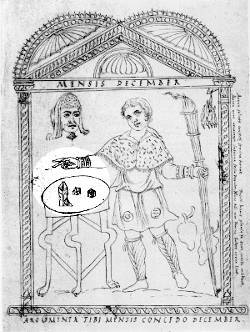 Image from the Chronography of 354 showing the dice being thrown