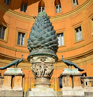 Image of Pinecone fountain at Vatican