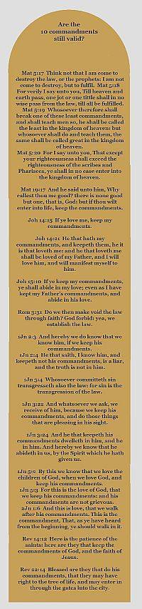 Image showing the scriptures that tell us the 10 commandments are still valid